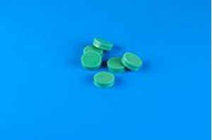 Picture of 11mm (7/16") Diameter Advanced Green General Purpose Septa, Long Life - 100 Injections, Max Temp 300°C