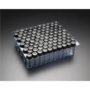 Picture of Clear 9mm Thread R.A.M.™ Vial w/Grad. Spot, 12x32mm,  0.040" Red PTFE/Silicone Septa, Ribbed Black Cap