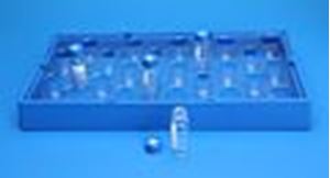 Picture of 25 Position Insert Tray for Universal Vial Rack, to Hold 8mm Vials, made from Clear PETG 