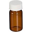 Picture of Precleaned - 20mL Amber Vial,  24-414mm Open Top White Polypropylene Closure,  .100" PTFE/Silicone Lined