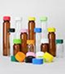 Picture of TOC Certified 40mL Clear Vial,  24-414mm Open Top Gray Polypropylene Closure,  .125" PTFE/Silicone Lined